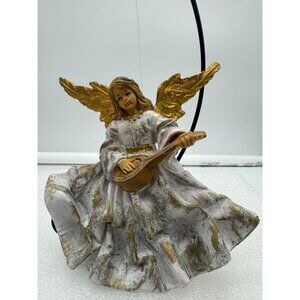 Vintage Fontanini Italy Angel Playing Guitar Wall Hanging Ornament